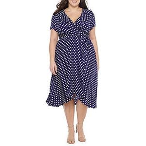 Danny & Nicole Polka Dot Wrap Dress